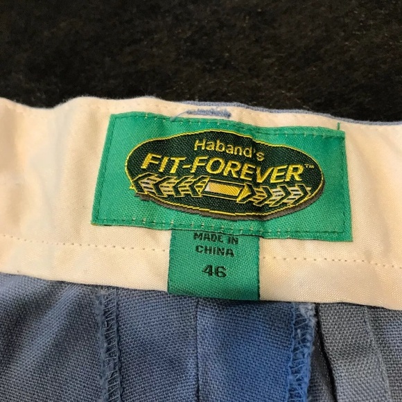 Men's Haband Fit-Forever blue flat front khaki chino shorts size 46 - Picture 4 of 11
